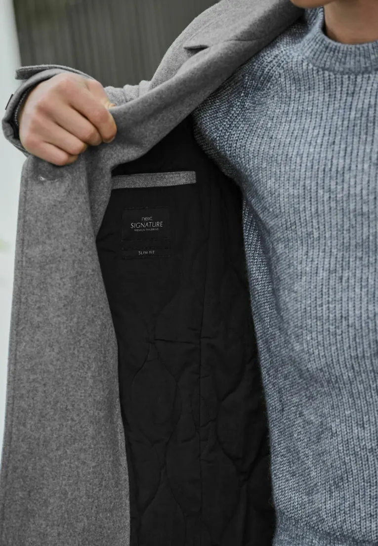 Wool Blend Trench Coat