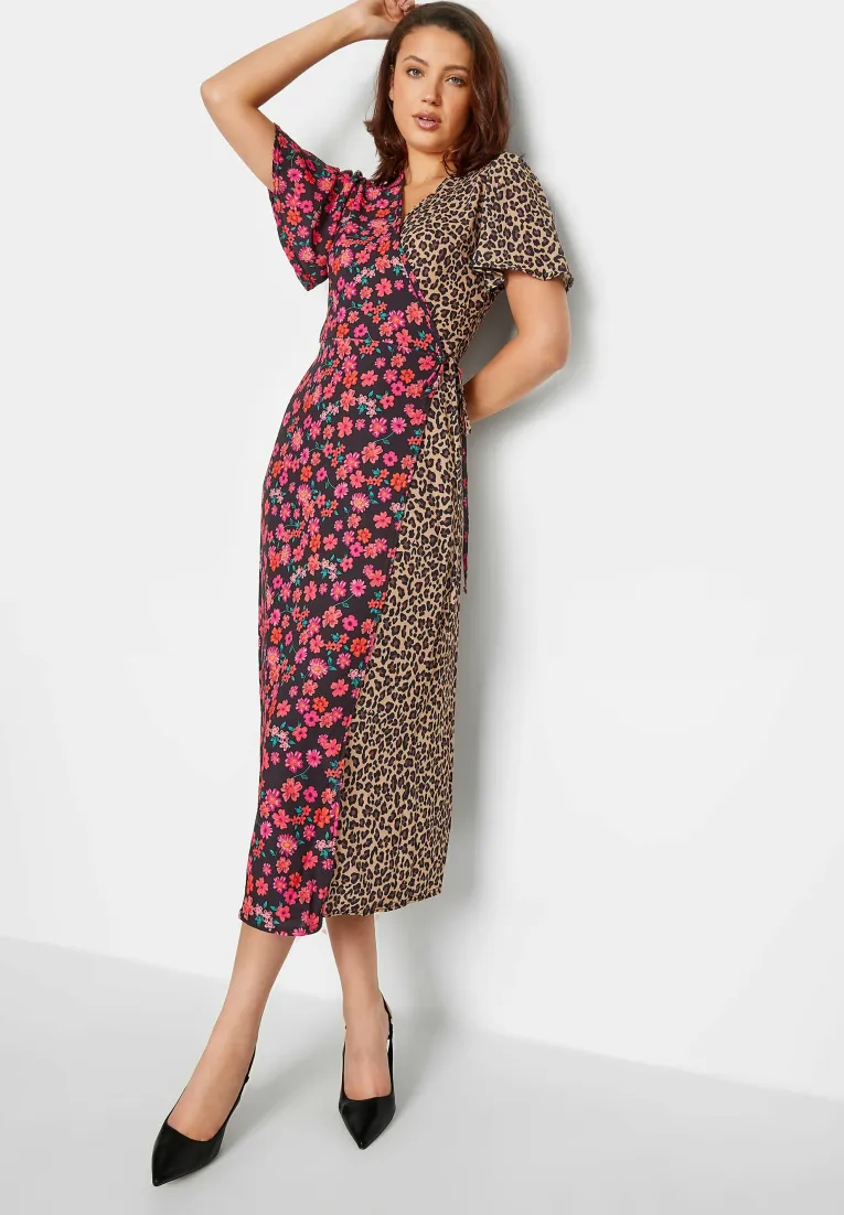 Floral Print Wrap Dress